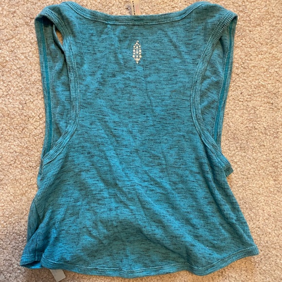 Free People FP Movement New Moon Blue Twist Workout Yoga Top Cropped Athleisure - Picture 6 of 8